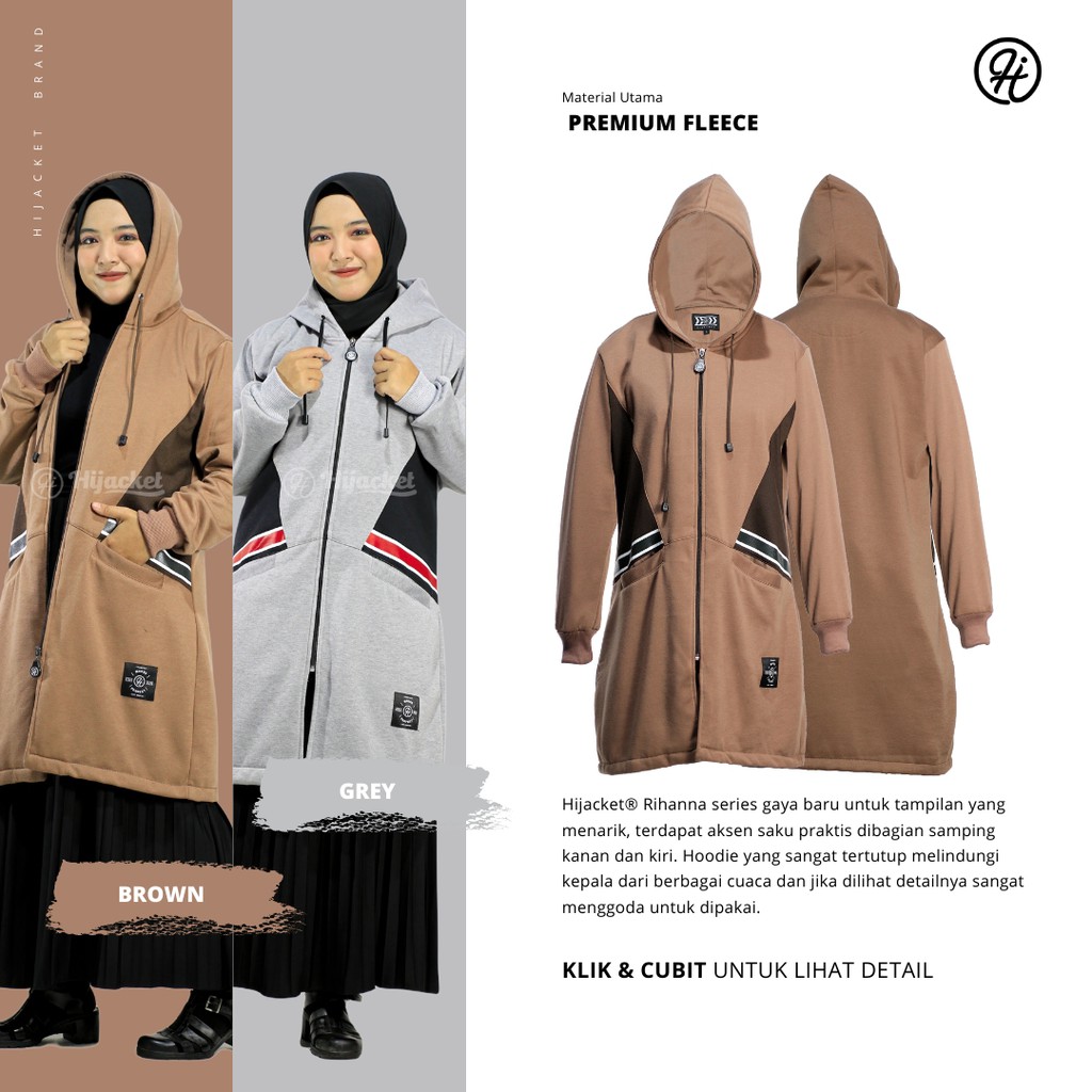 ✅Beli 1 Bundling 3✅ Hijacket RIHANNA Original Jacket Hijaber Jaket Wanita Muslimah Azmi Hijab