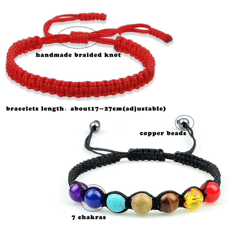 Gelang Double Anyam Fengshui dan 7 Chakra Stones