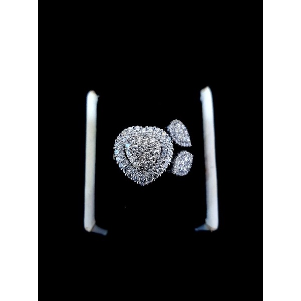 cincin motif love emas putih berlian terbaru