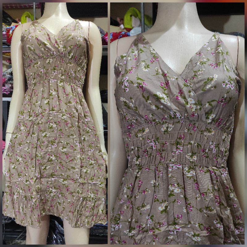 daster bali moza tali pendek ruffle LD 110-37