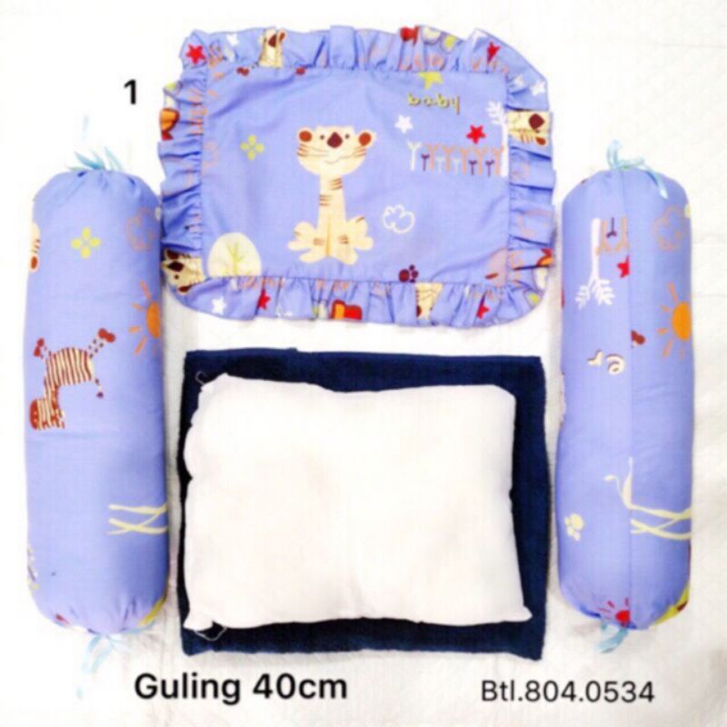 Bantal cembung guling bayi set 40cm sarung bisa dilepas katun halus Dakron / Bantal guling