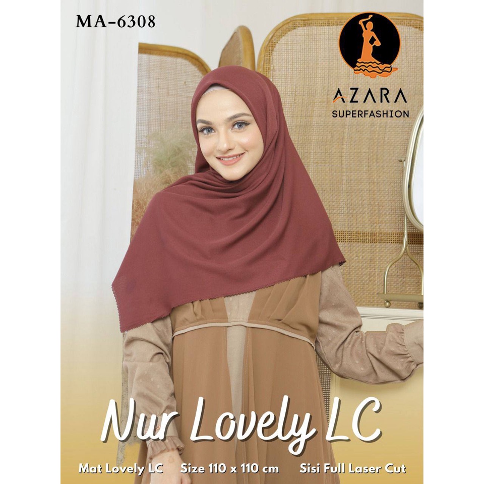 [Grosir 10pcs] Hijab Azara Nur Lovely Laser Cut Jilbab Segiempat Polos Terlaris Termurah