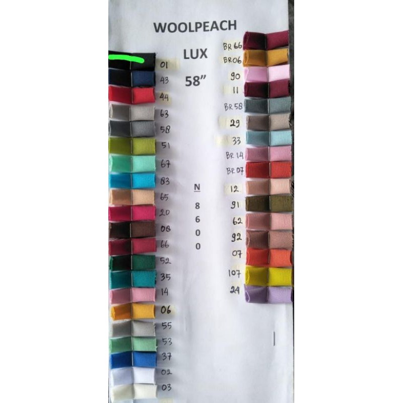 Kain woolpeace lux polos lebar 1.5m