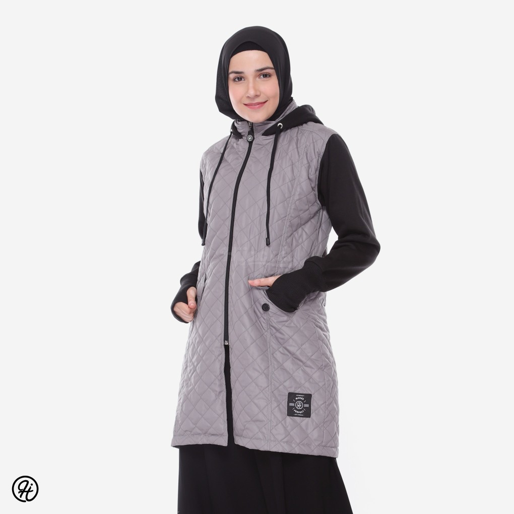 Jaket Wanita Muslimah Jacket Hijab Panjang Hoodie Hijabers Hangat Tebal Murah Hijacket Graciella COD-2