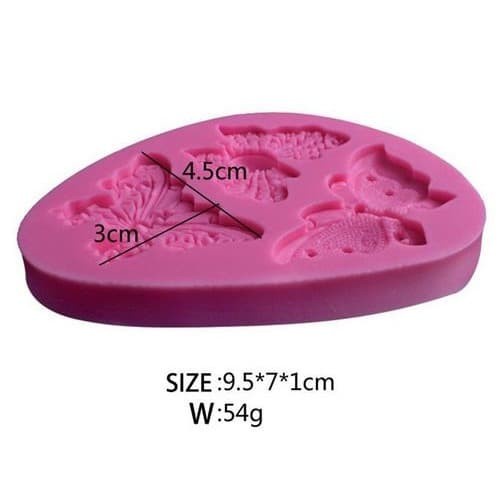 3D Silicon Mold Fondant Cake Decoration - 3 Shape Butterfly