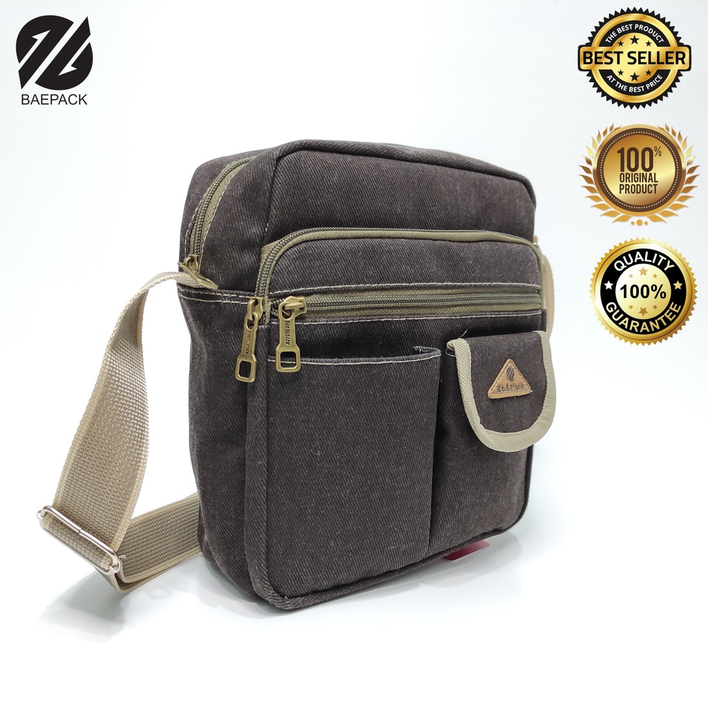 Tas Selempang Premium Luzio Cokelat Tua Baepack / Tas Selempang Pria dan wanita