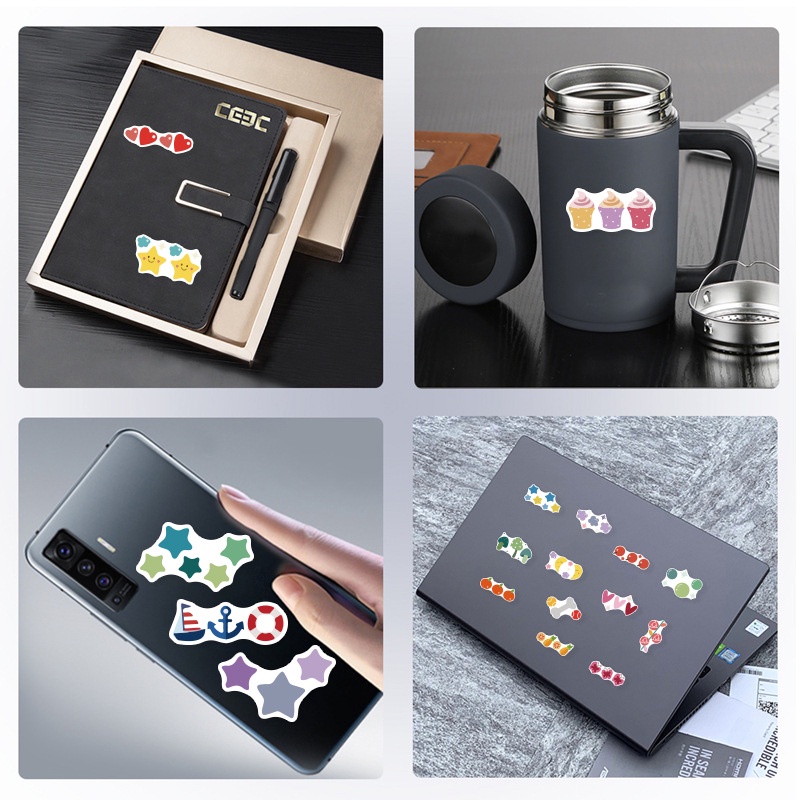 Tanaman tanaman dan bunga stiker bintang bulan awan cinta Jurnal bahan hipster ins tangan Buku stike