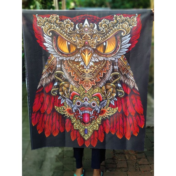 kain print layangan celepuk topeng✓(Kainnya Saja)