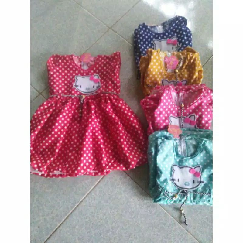 Dres baju anak perempuan hello kitty balon