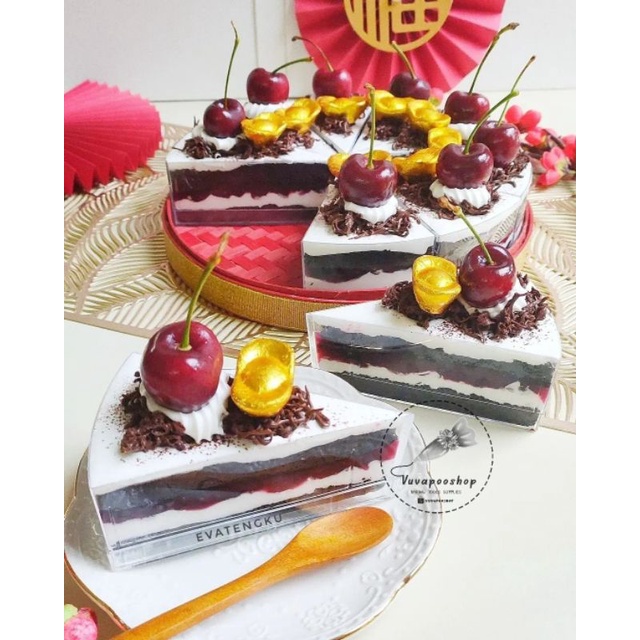 Cup Puding Segitiga CH-48 isi 10pcs / Cup Puding Slice Cake / Gelas Puding Tempat Pudding