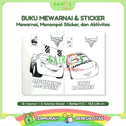 Buku Mewarnai Anak dan Sticker Buku Warna Anak Aktivitas Sticker