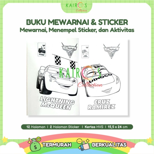 Buku Mewarnai Anak dan Sticker Buku Warna Anak Aktivitas Sticker