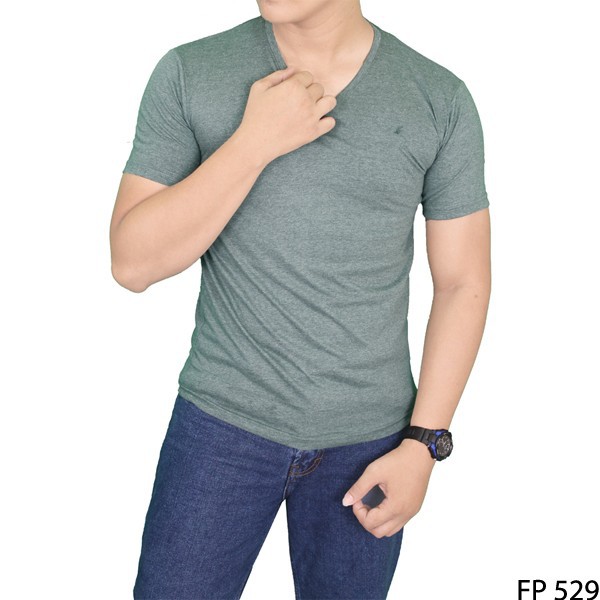 Tshirt Polos Pendek Leher V Spandek Hijau Muda – FP 529