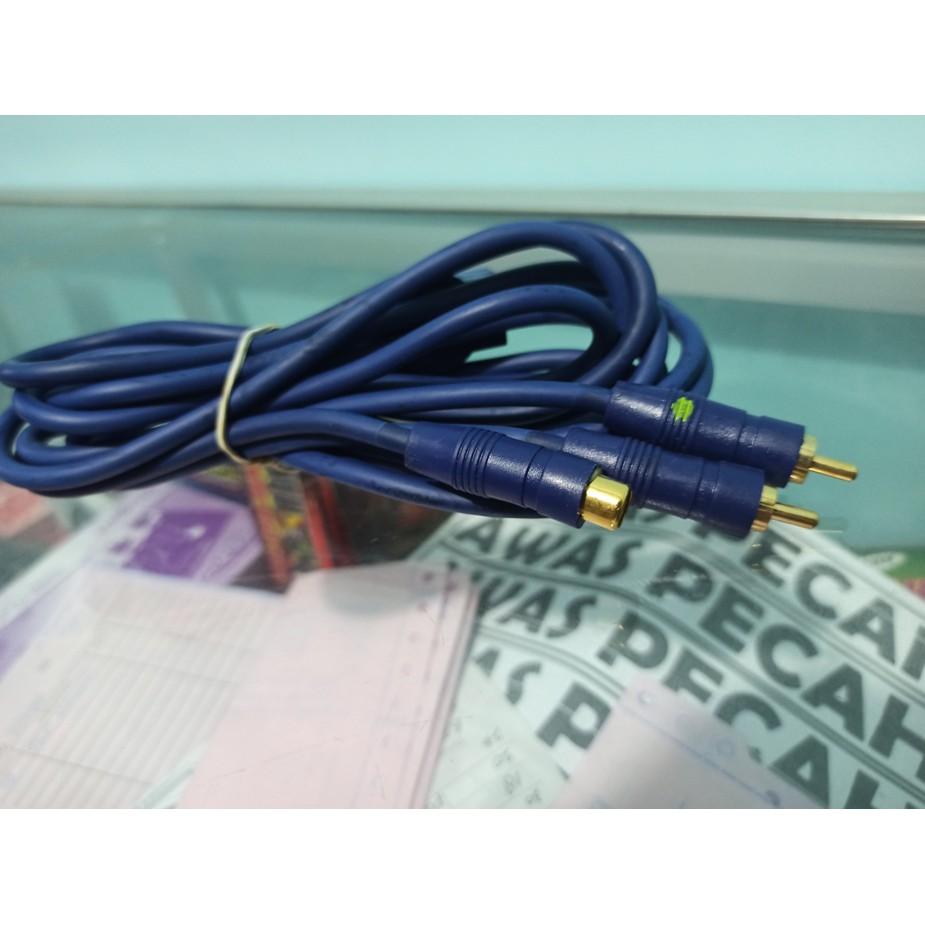 KABEL RCA CABANG CONVERTER RCA 1FEMALE TO 2MALE 2METER KUALITAS BAGUS