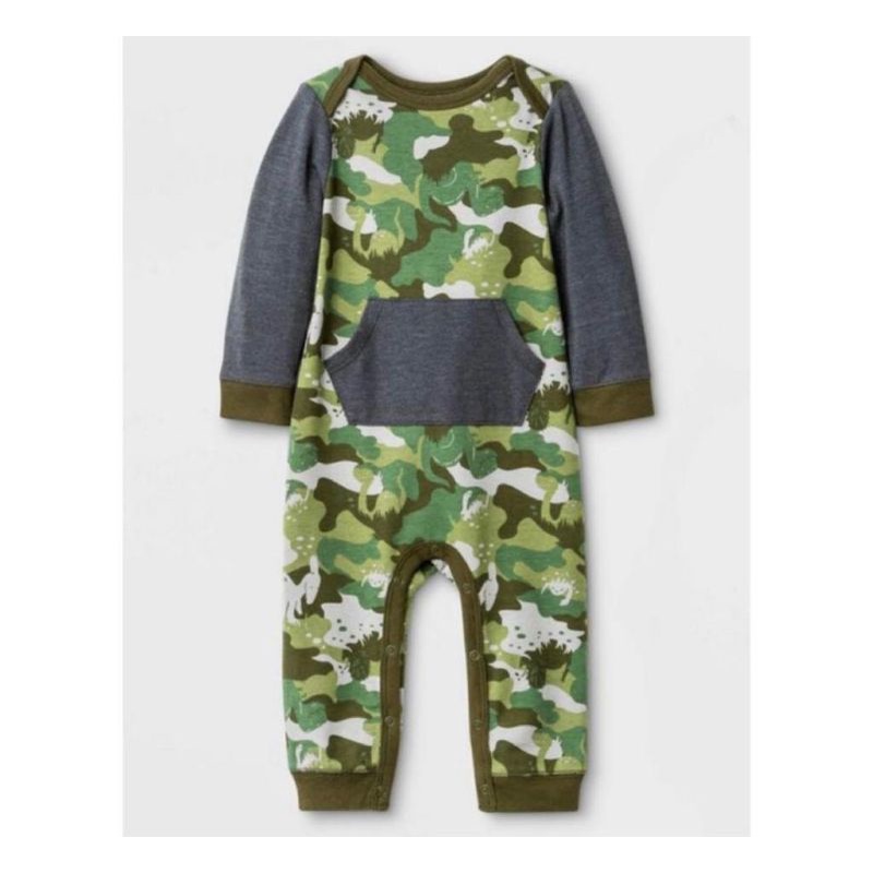 jumpsuit bayi unisex cat&jack-Hijau dino