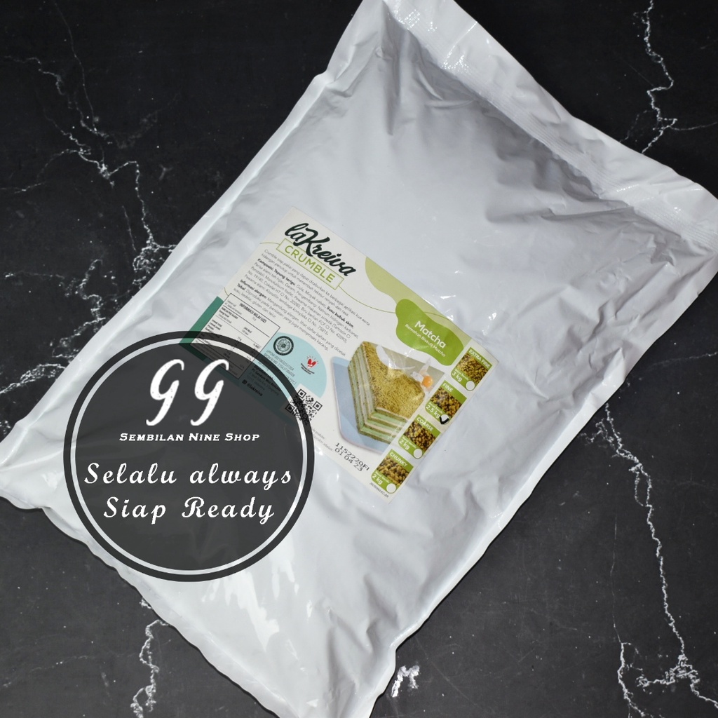 

La Kreiva CRUMBLE MATCHA 2,5 KG Biskuit Remahan Green Tea Crumb Teh Hijau Cookie Crumbs Kemasan Asli Halal