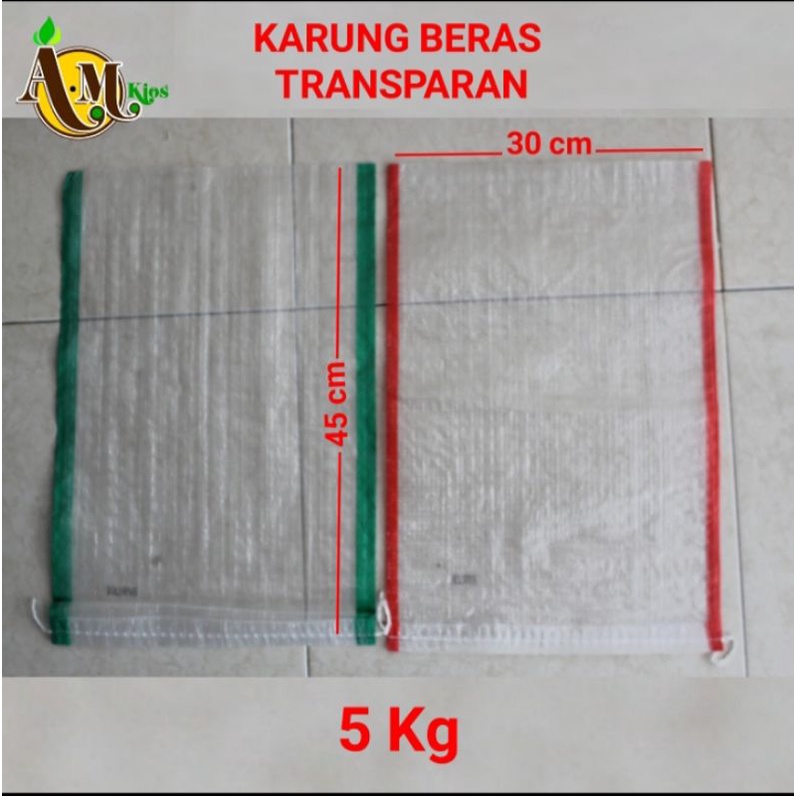 Karung beras 5kg Polos transparan ukuran 30 x 45 cm [ECER]