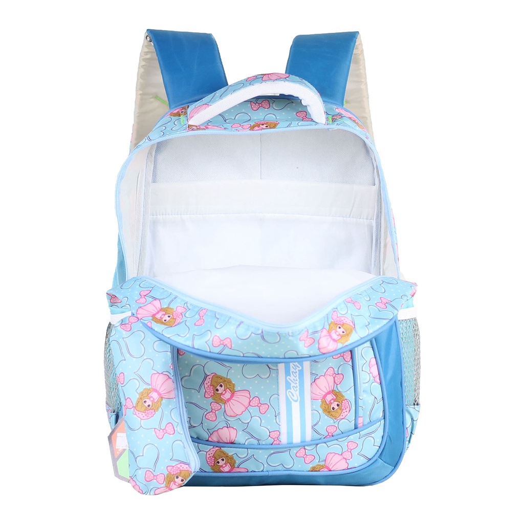 Ransel Murah Tas Sekolah Fashion Anak Karakter Cahaya Princess Strip Biru Backpack Cantik Anak Perempuan