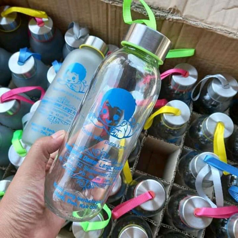 Tumbler Souvenir Botol Kaca Doff Botol kaca bening