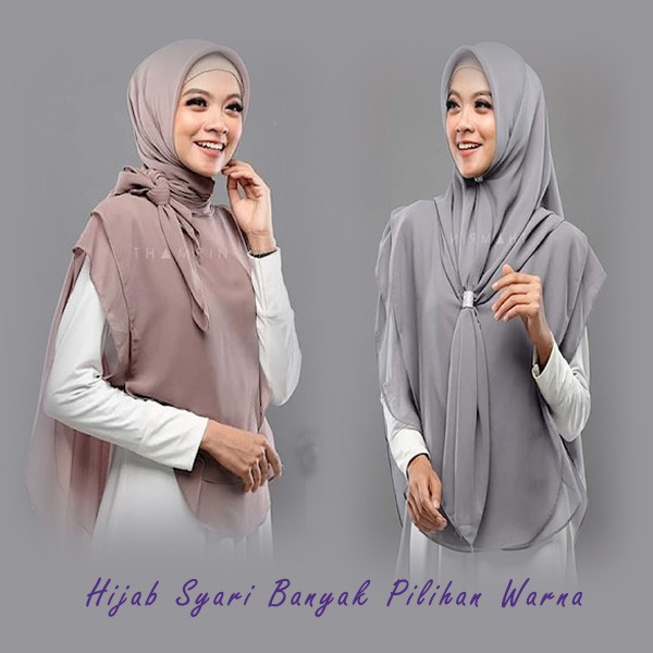 Jilbab Hijab Kerudung Instan Instant Bergo Segi Empat Segiempat Square Panjang Syari Polos Motif Jum