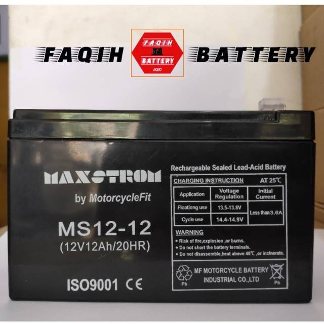 Aki Baterai Kering vrla MF 12ah 12v Untuk Alarm ,Kursi roda ,Sepeda Listrik