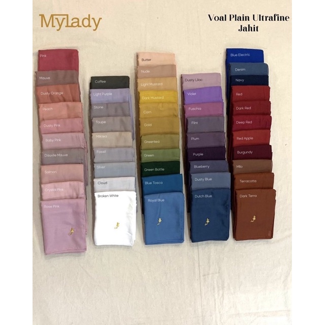 Part 1 Mylady Hijab Plain Voal Ultrafine by Myladyhijab dark mustard silver broken white optic white-6