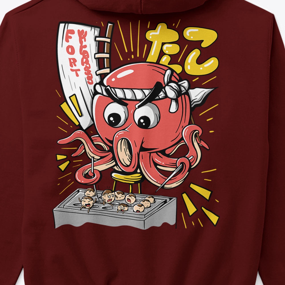 HIPNOP Outerwear Unisex Hoodie TAKO Maroon