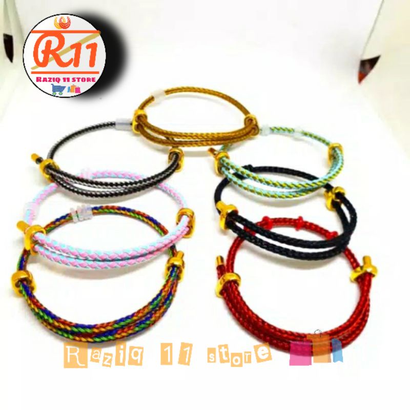 Gelang Tali Kawat Pandora Waterproof Anti Air Varian Warna Mix