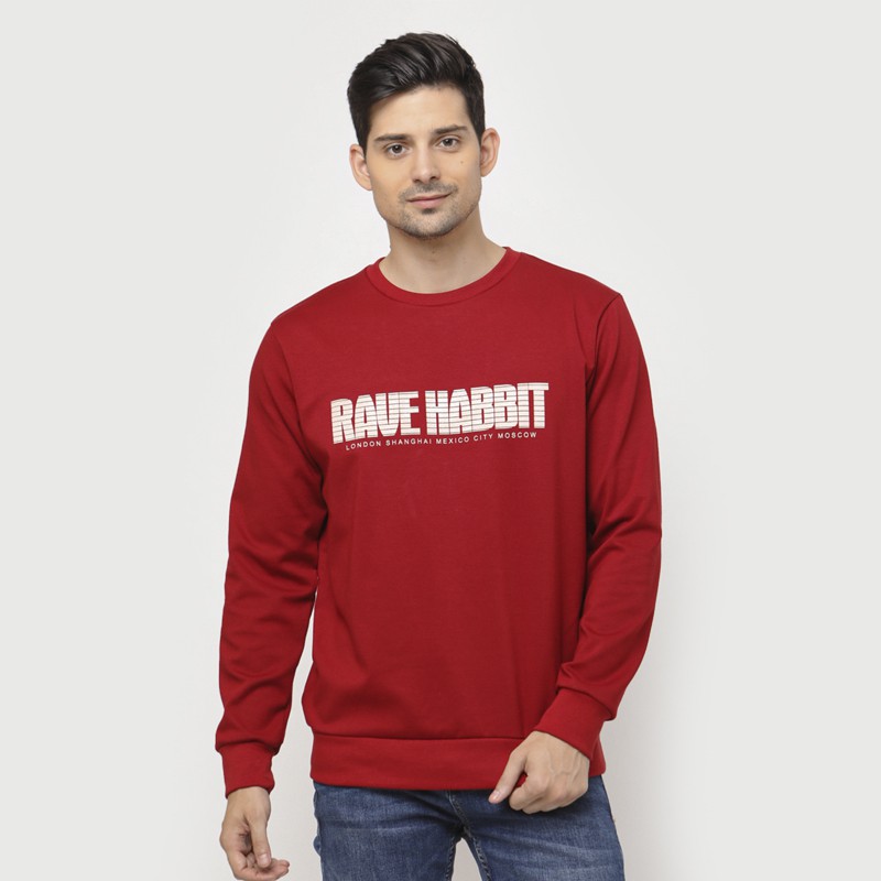 Rave Habbit Arvie Sweatshirt Pria - Maroon