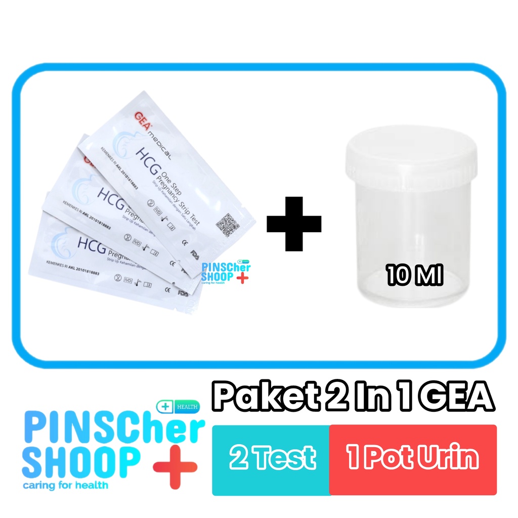 Test Kehamilan Strip + Pot Urine 10 Ml Paket 2 In 1