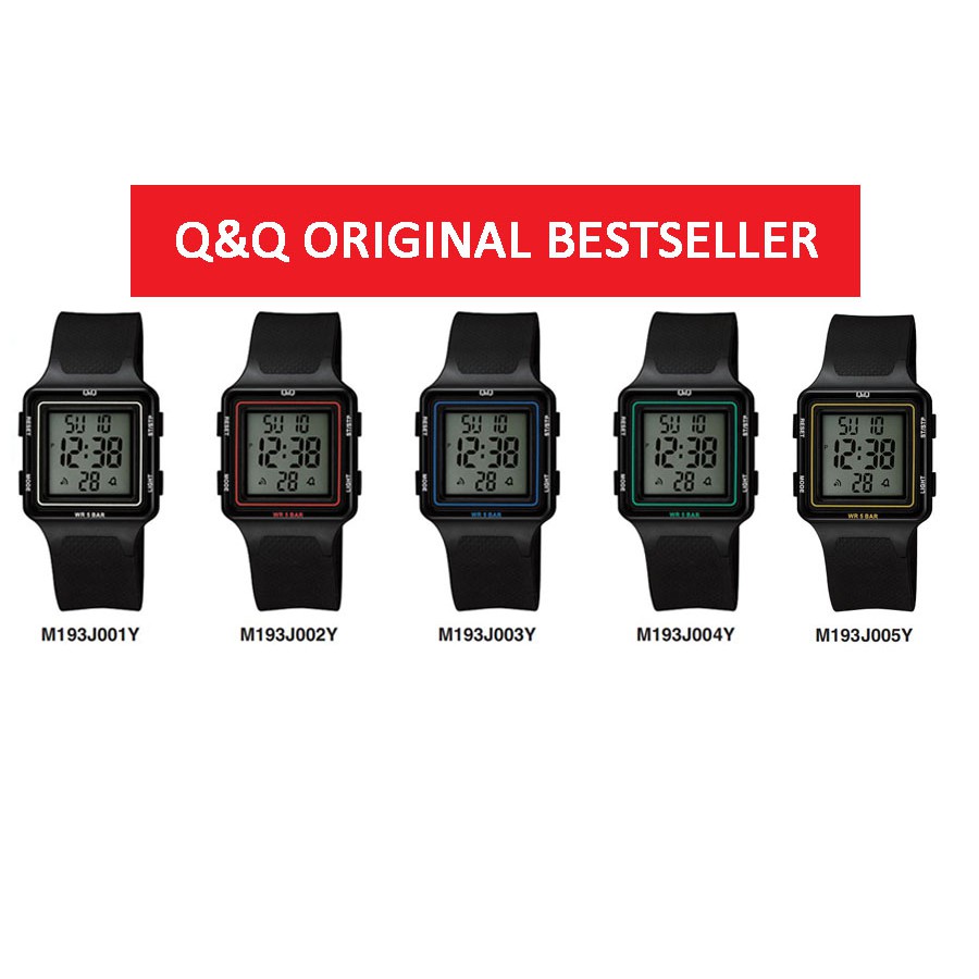 Jam Tangan Wanita Casual Sporty Rubber Digital Original Q&amp;Q QnQ QQ M193 M193J Series