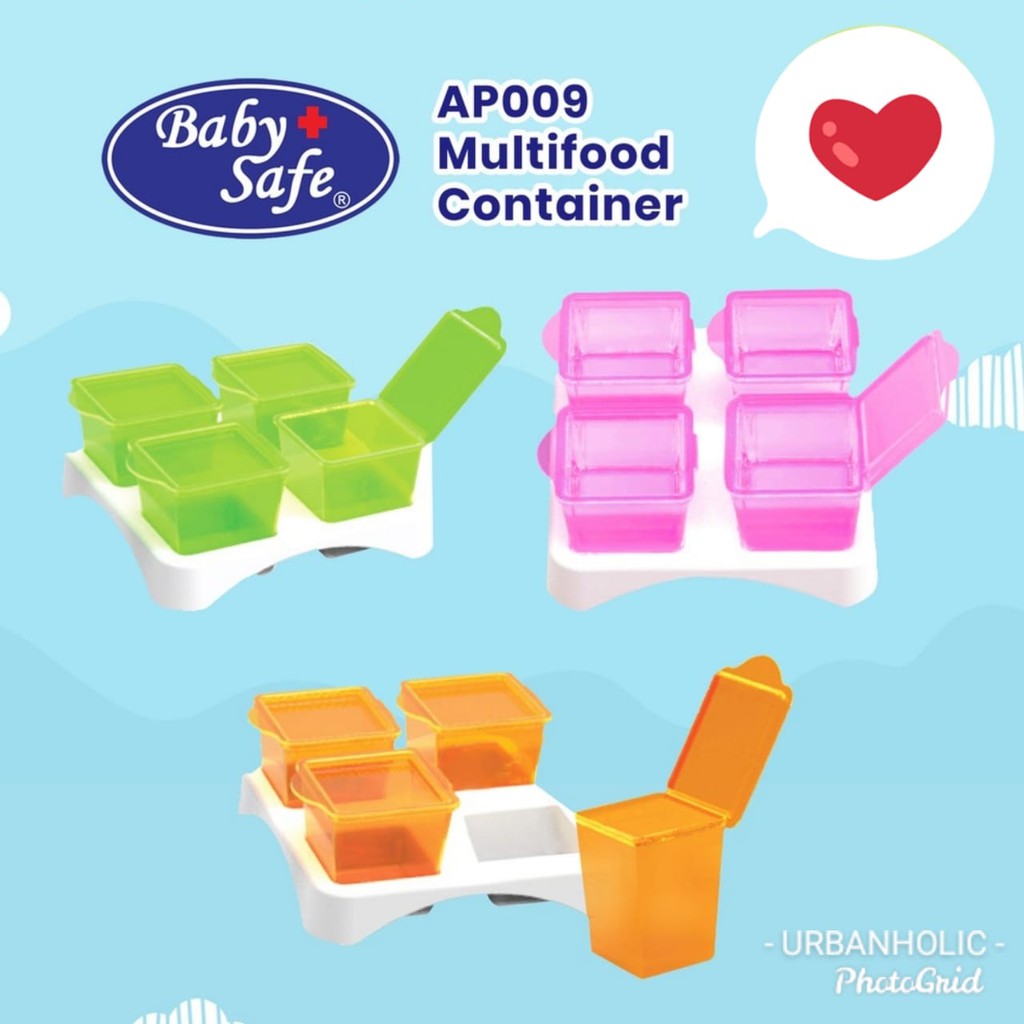 BABY SAFE Food Container AP009 / AP011 Babysafe Multifood Cubes Freezer Pot Wadah Makanan MPASI