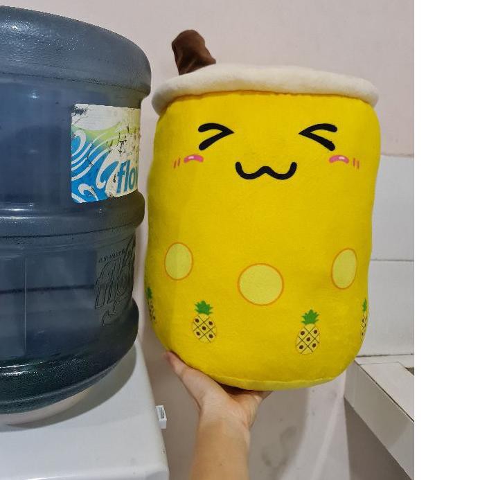 ☁ DREAMTOYS96 boneka boba jumbo bubble milk tea pearl brown sugar 14" nanas strawberry anggur jeruk