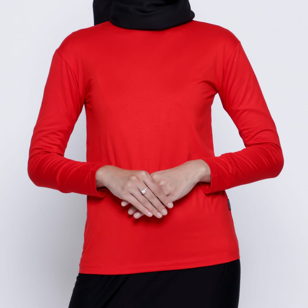 Salmahira Basics - Manset Inner lengan panjang - merah cabe