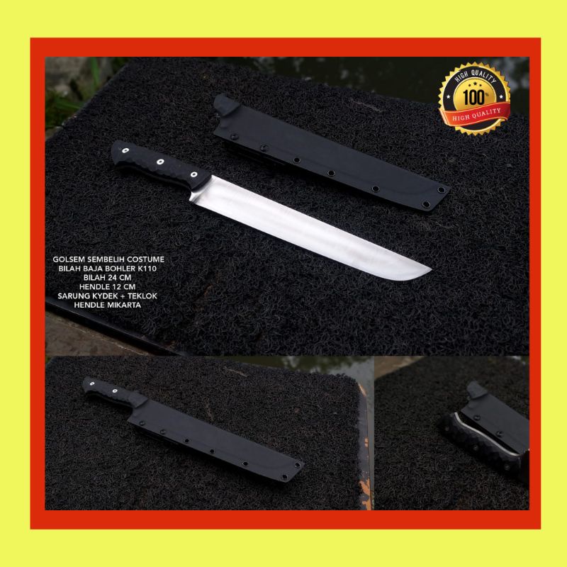 PISAU SEMBELIH CUSTOM BILAH BOHLER K110 SUPER TAJAM SIAP PAKAI BERKUALITAS PREMIUM