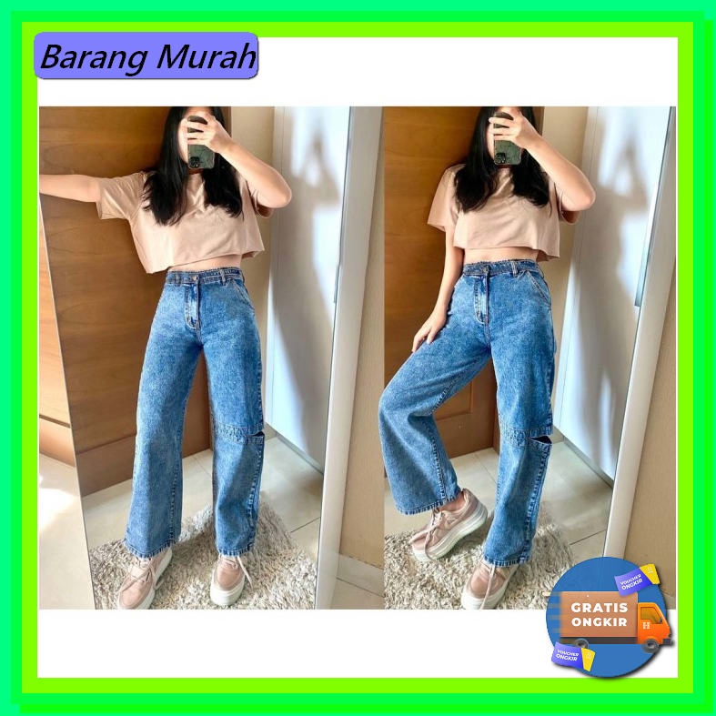 Celana Jins Jeans Model Baru Cewek Baru 2021 Terbaru Levis Boyfre VB270 Myredo - Celana Kulot Wanit