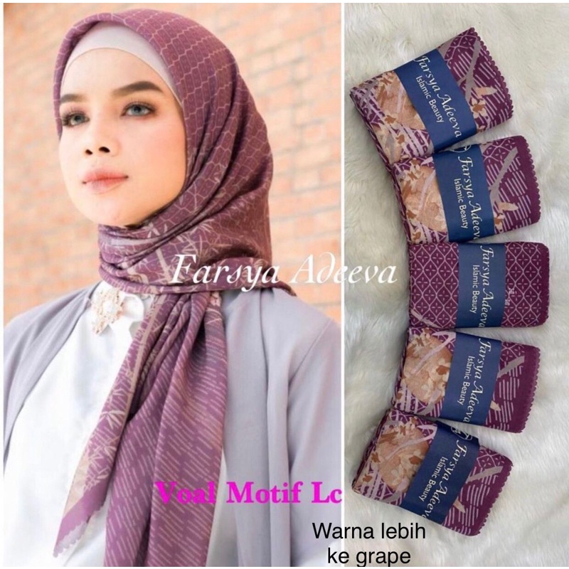 Jilbab Adeeva Denay Motif Koran Segiempat Voal Premium 30+ Motif-Motif 9