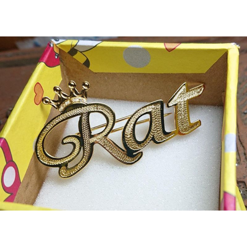 pin bros custom nama sadur gold