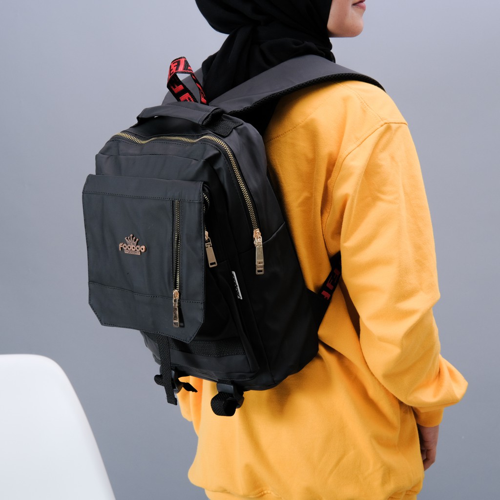 FOOBOO TAS RANSEL BACKPACK STYLISH  LAPTOP PRIA WANITA KOREA