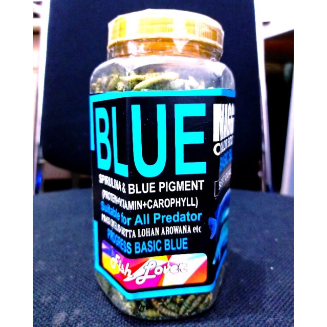 Makanan Ikan Predator Maggot Kering FISH LOVER MAGGOT  BLUE YELLOW RED 130GR