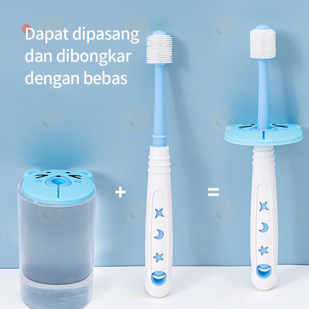 Lacoo Sikat gigi anak bahan Nano Sikat gigi bayi 360 derajat lucu