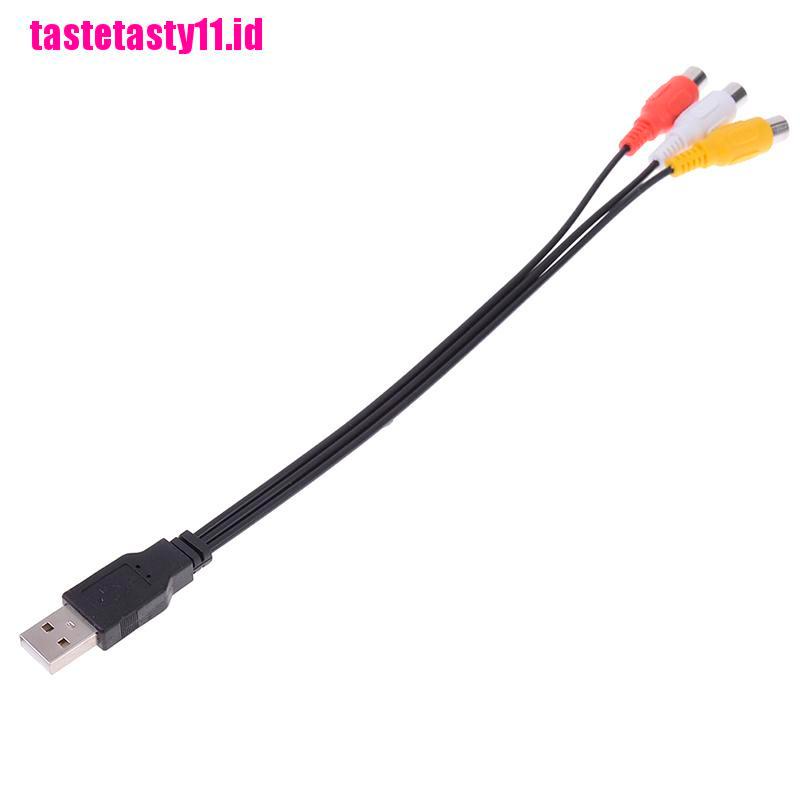 【TTID】USB male plug to 3 rca female adapter audio converter cable usb to rca