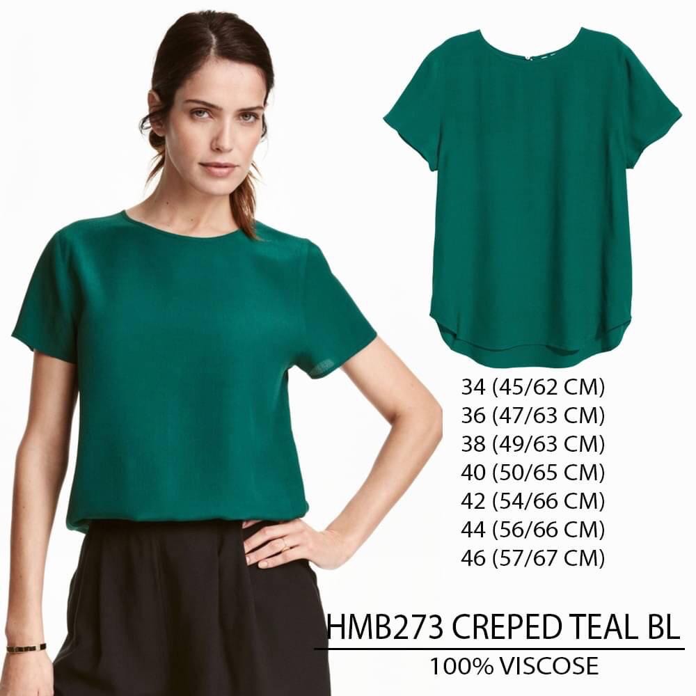 Blouse Wanita Murah H&M 273 Creped Teal