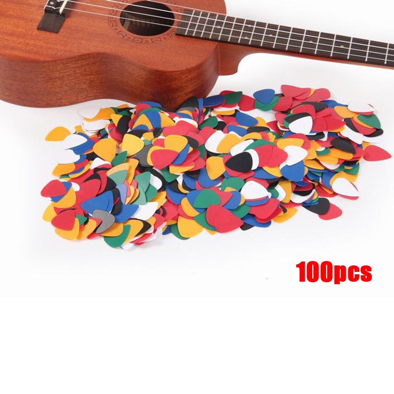 100pcs Picks Bahan ABS Untuk Gitar Akustik / Elektrik / Ukulele / Bass