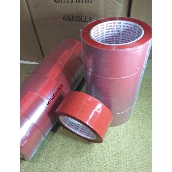 

Murah Lakban plastik Daimaru warna merah 100M panjang solatip isolasi kuat Berkualitas