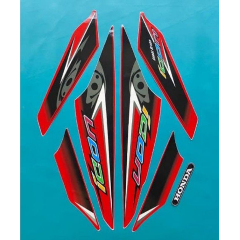 stiker / striping motor beat karbu variasi merah