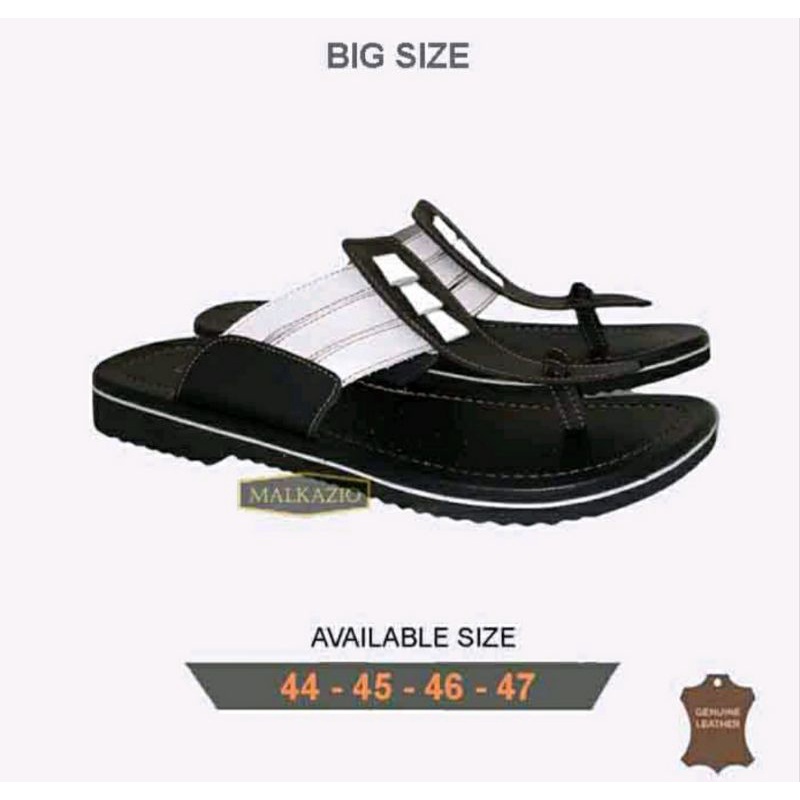 Sandal Jepit Makazi 44-45 Big Size / Sendal Capit JUMBO Pria Bapak2 Awet Tebal Kulit TEBAL Ori, 45