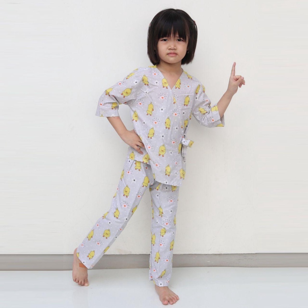 IZANY Kimono Anak SIZE 6 Katun Eropa Premium Duck Grey