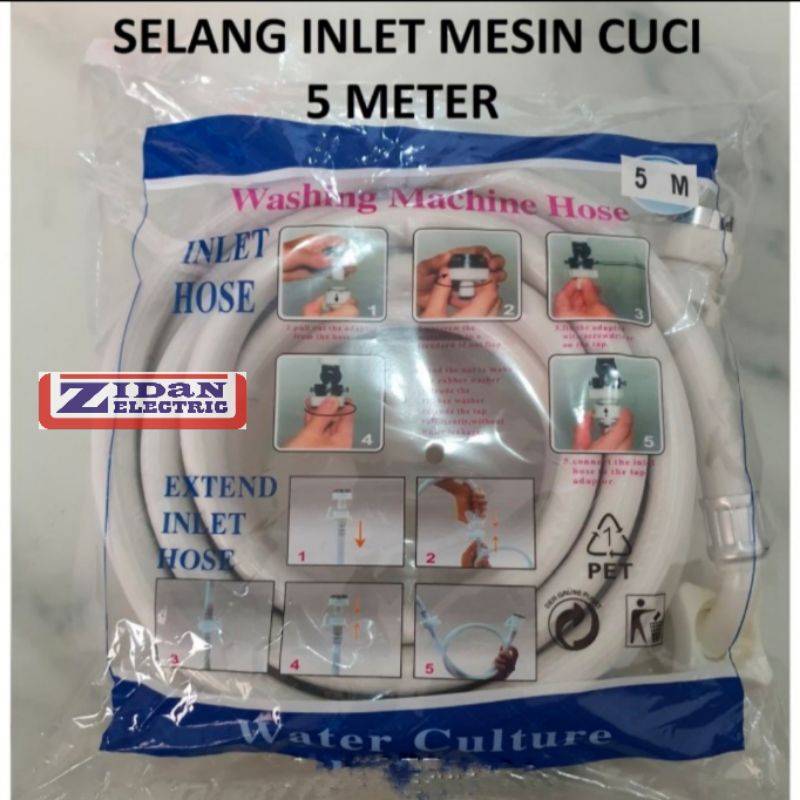 Selang Mesin Cuci Inlet / Selang Inlet Mesin Cuci 1,5m 2m 3m 4m 5m