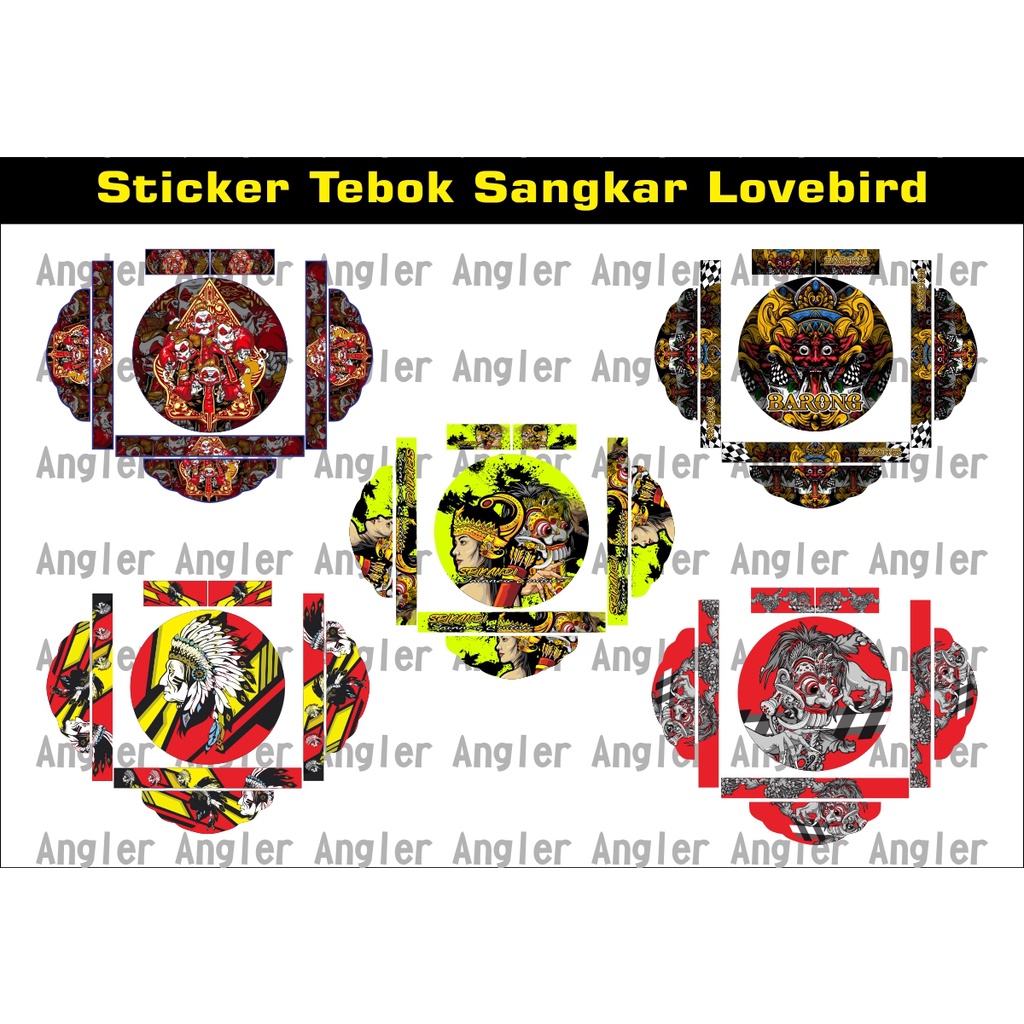 Sticker Tebok Stiker Sarang Love Bird I Stiker tebok